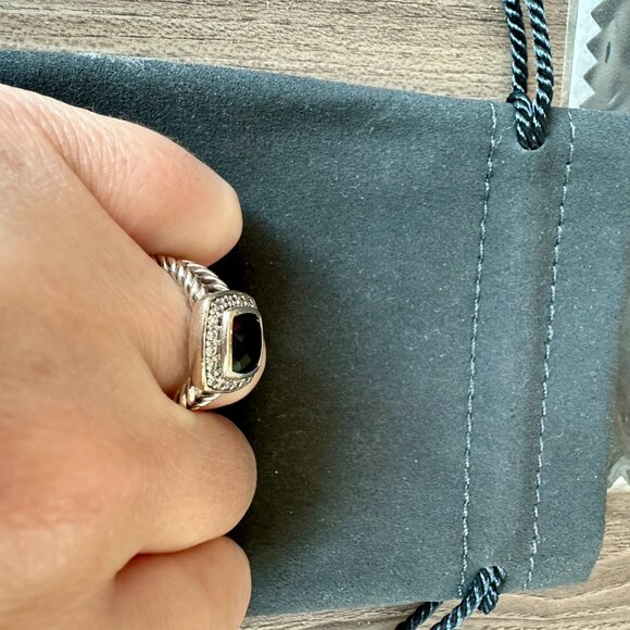 David Yurman Petite Albion Black Onyx Ring Size 6 - Picture 13 of 15